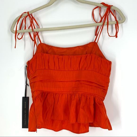 House of Harlow 1960 X Revolve Smocked Orange Cropped Tank Size XXS - Picture 2 of 6